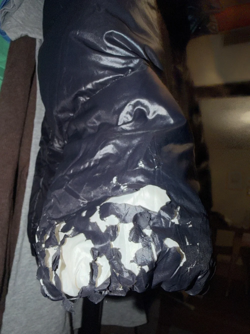 Water-Repellent Velvet-Trim Down Jacket